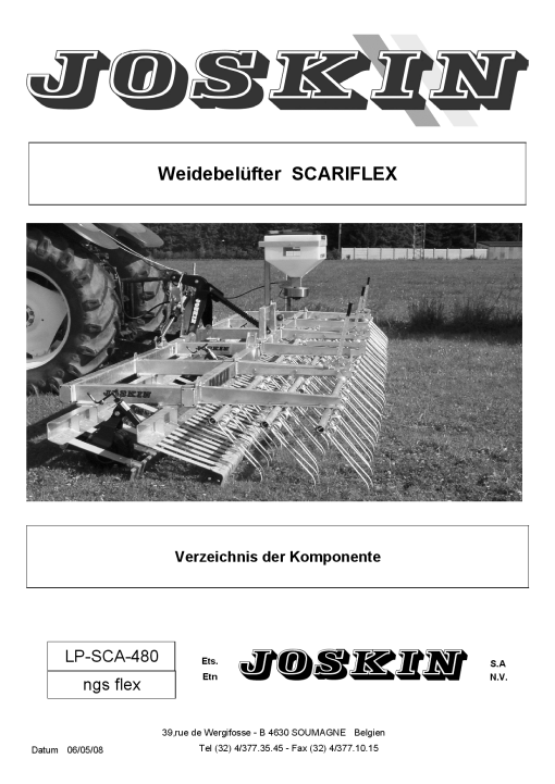 Joskin Scariflex_480 Mulcher Parts manual catalog PDF Download