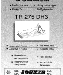 Joskin TR275_DH3 Mulcher Parts manual catalog PDF Download