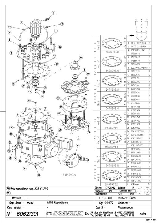 Joskin Verteilkopf_60621301 Combinator Slurry Parts manual catalog PDF Download