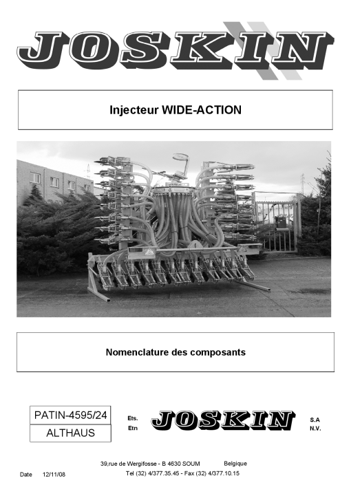 Joskin Wide_Action Combinator Slurry Parts manual catalog PDF Download