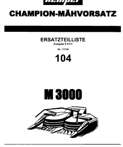 Kemper M_3000 Parts manual catalog PDF Download