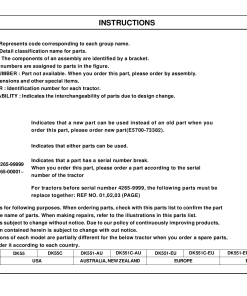 Kioti DK551 Parts manual catalog PDF Download