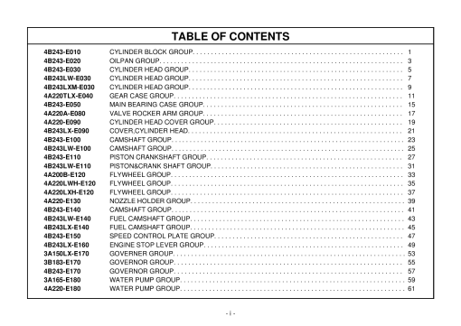 Kioti EX50 Parts manual catalog PDF Download