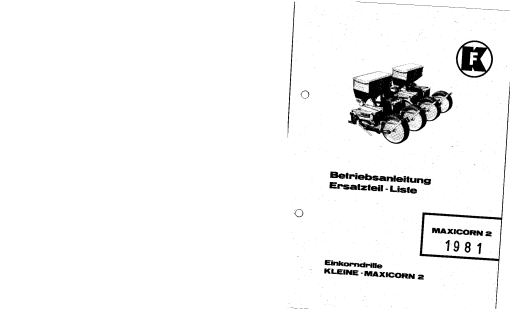 Kleine Franz Maxicorn Parts manual catalog PDF Download