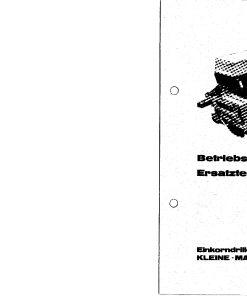 Kleine Franz Maxicorn_M Parts manual catalog PDF Download