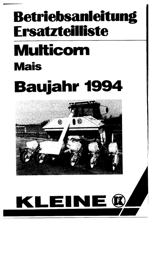 Kleine Franz Multicorn-Mais Parts manual catalog PDF Download