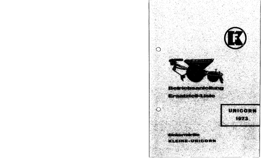 Kleine Franz Unicorn Parts manual catalog PDF Download