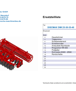 Knoche Discmax_DIM_25_30_35_40 Disc Parts manual catalog PDF Download