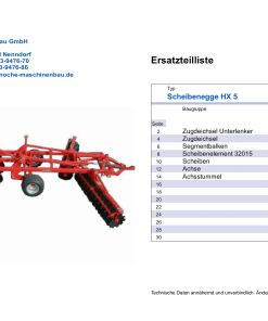 Knoche HX_5 Disc Parts manual catalog PDF Download