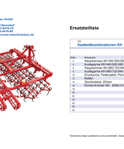 Knoche KH Combinator Parts manual catalog PDF Download
