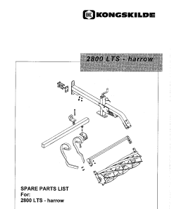 Kongskilde 2800_LTS_Harrow Cultivation Parts manual catalog PDF Download
