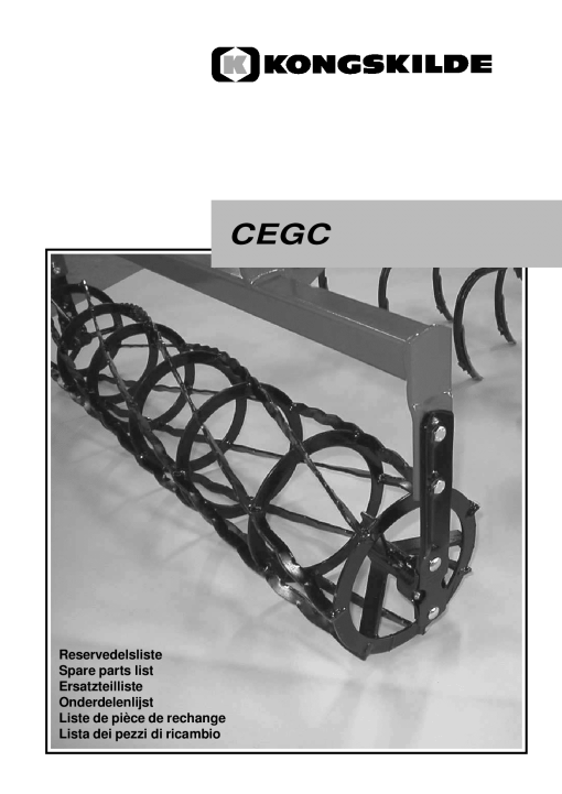 Kongskilde CEGC Cultivation Parts manual catalog PDF Download