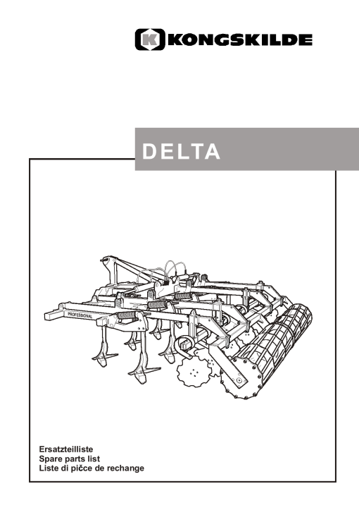 Kongskilde Delta_2005 Cultivation Parts manual catalog PDF Download