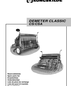 Kongskilde Demeter_Classic_CS_CSA Parts manual catalog PDF Download