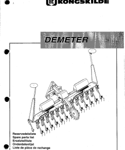 Kongskilde Demeter_Universe Parts manual catalog PDF Download