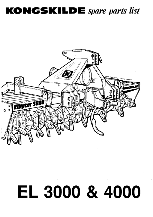 Kongskilde Elliptor_3000_4000 Cultivation Parts manual catalog PDF Download