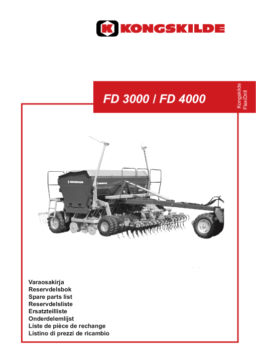 Kongskilde Flexidrill_3000_4000 Parts manual catalog PDF Download