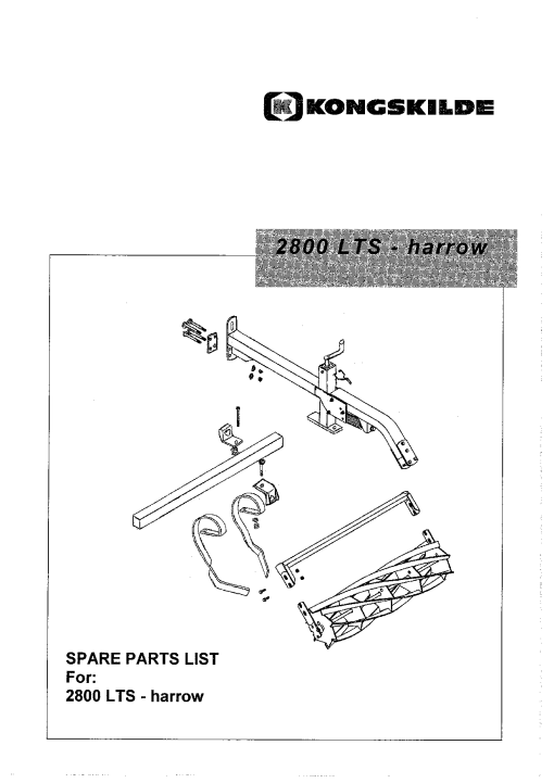 Kongskilde LTS_2800 Cultivation Parts manual catalog PDF Download