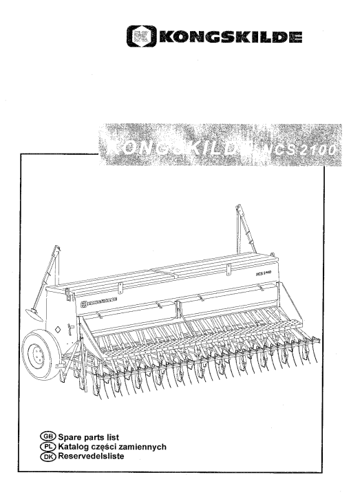 Kongskilde NCS_2100 Parts manual catalog PDF Download