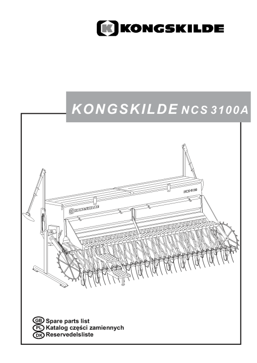 Kongskilde NCS_3100A Parts manual catalog PDF Download
