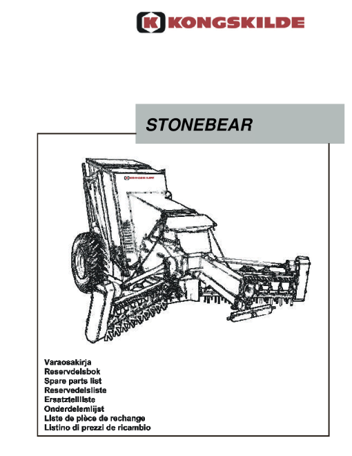 Kongskilde Stonebear_5_2000 Parts manual catalog PDF Download