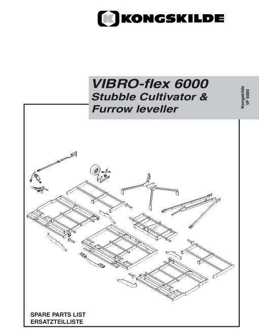 Kongskilde VF6000 Cultivation Parts manual catalog PDF Download