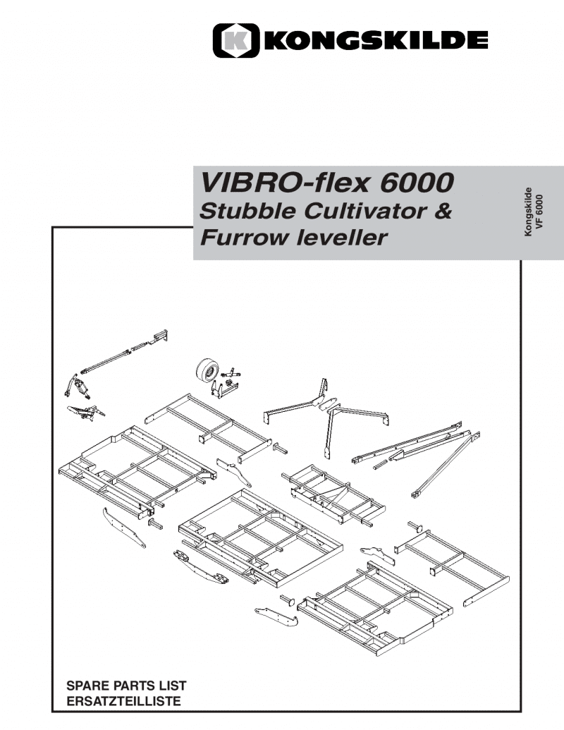 Kongskilde VF6000 Cultivation Parts manual catalog PDF Download ...