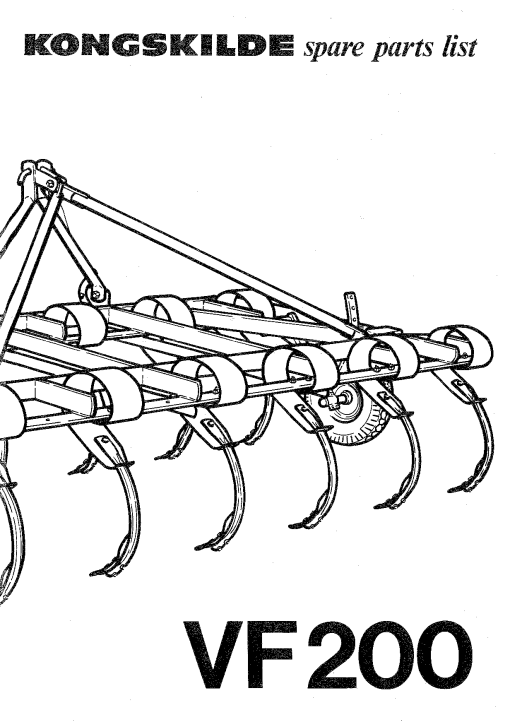 Kongskilde VF_200 Cultivation Parts manual catalog PDF Download