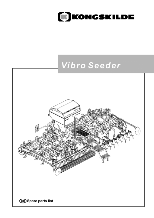 Kongskilde Vibro_Seeder Parts manual catalog PDF Download