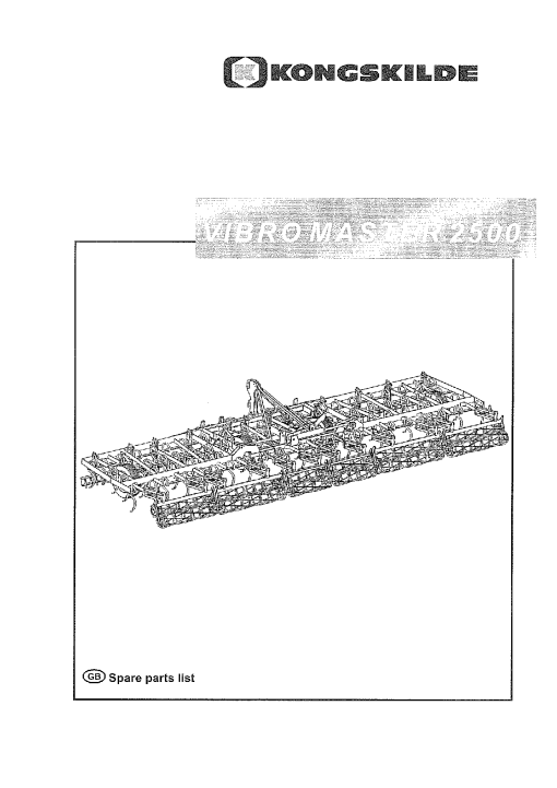 Kongskilde Vibromaster_2500_2010 Cultivation Parts manual catalog PDF Download