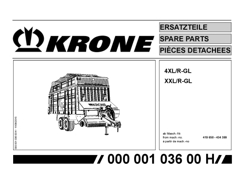 Krone 4XL-R-GL_XXL-R-GL Forage Wagon Parts manual catalog PDF Download