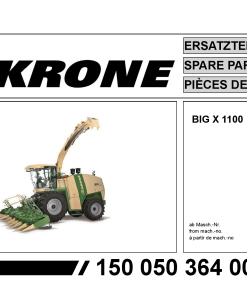 Krone BigX_1100 Forage Harvester Parts manual catalog PDF Download