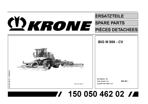 Krone Big_M_500_CV Self propelled mower Parts manual catalog PDF Download