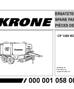 Krone CP_1250 Round Baler Parts manual catalog PDF Download