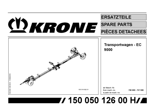 Krone EasyCollect_Transportwagen_EC_9000 Forage Harvester Parts manual catalog PDF Download