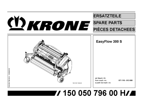 Krone EasyFlow_300_S Forage Harvester Parts manual catalog PDF Download