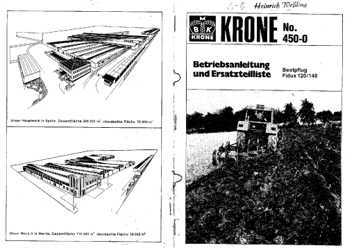 Krone Fidux_120_140_1977 Ploughs Parts manual catalog PDF Download