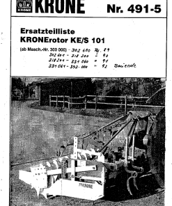 Krone KE-S_101 Rotary Harrows Parts manual catalog PDF Download