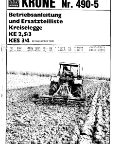 Krone KE2.5-3_KES3-4 Rotary Harrows Parts manual catalog PDF Download