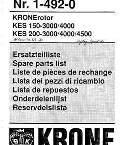 Krone KES150-3000_4000.200-3000_4000_4500 Rotary Harrows Parts manual catalog PDF Download