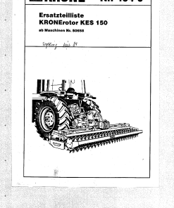 Krone KES150 Rotary Harrows Parts manual catalog PDF Download