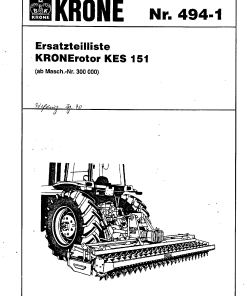 Krone KES151 Rotary Harrows Parts manual catalog PDF Download