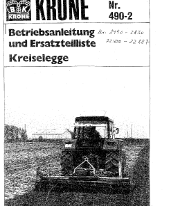 Krone KE_85_100 Rotary Harrows Parts manual catalog PDF Download