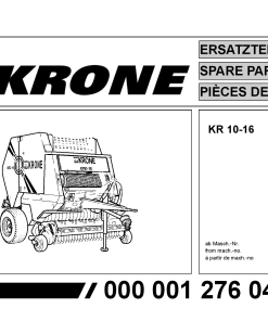 Krone KR_10-16 Round Baler Parts manual catalog PDF Download