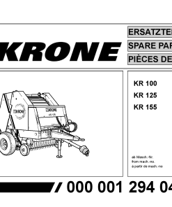 Krone KR_100_125_155_3 Round Baler Parts manual catalog PDF Download