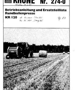 Krone KR_120 Round Baler Parts manual catalog PDF Download