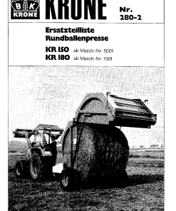 Krone KR_150_180 Round Baler Parts manual catalog PDF Download