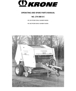 Krone KR_160 Round Baler Parts manual catalog PDF Download