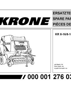 Krone KR_8-16_S Round Baler Parts manual catalog PDF Download
