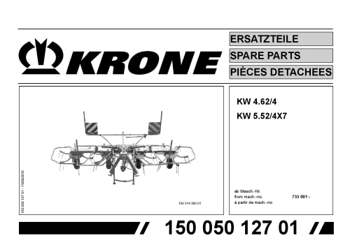 Krone KW4.62-4_5.52-4 Rotary tedder Parts manual catalog PDF Download